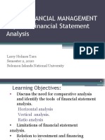 Ba713 Financial Management Topic 3: Financial Statement Analysis