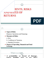 Investments, Risks and Rates of Returns