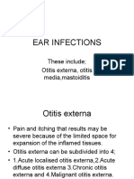 Ear Infections: These Include Otitis Externa, Otitis Media, Mastoiditis