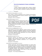Course Description For The Department of Finance and Banking
