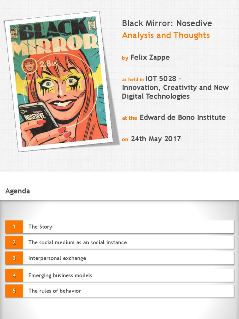 Black Mirror Nosedive Analysis and Thoughts PDF Psychological