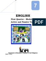 English: First Quarter - Module 3 Active and Passive Voice
