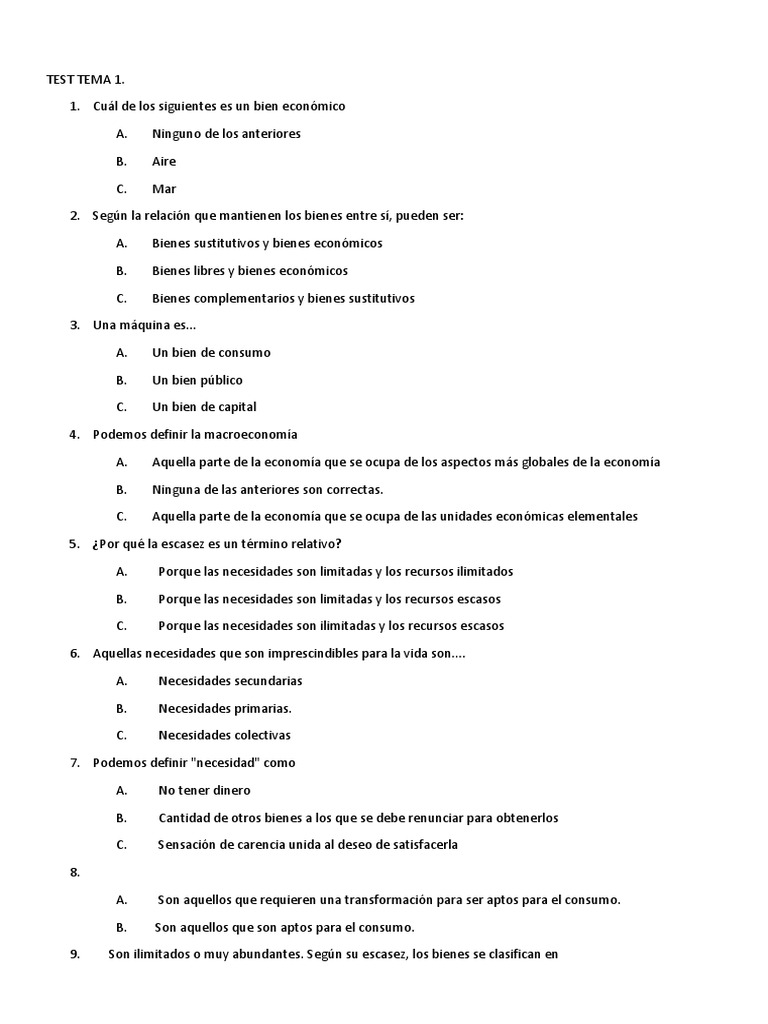Test Tema 1 PDF | PDF