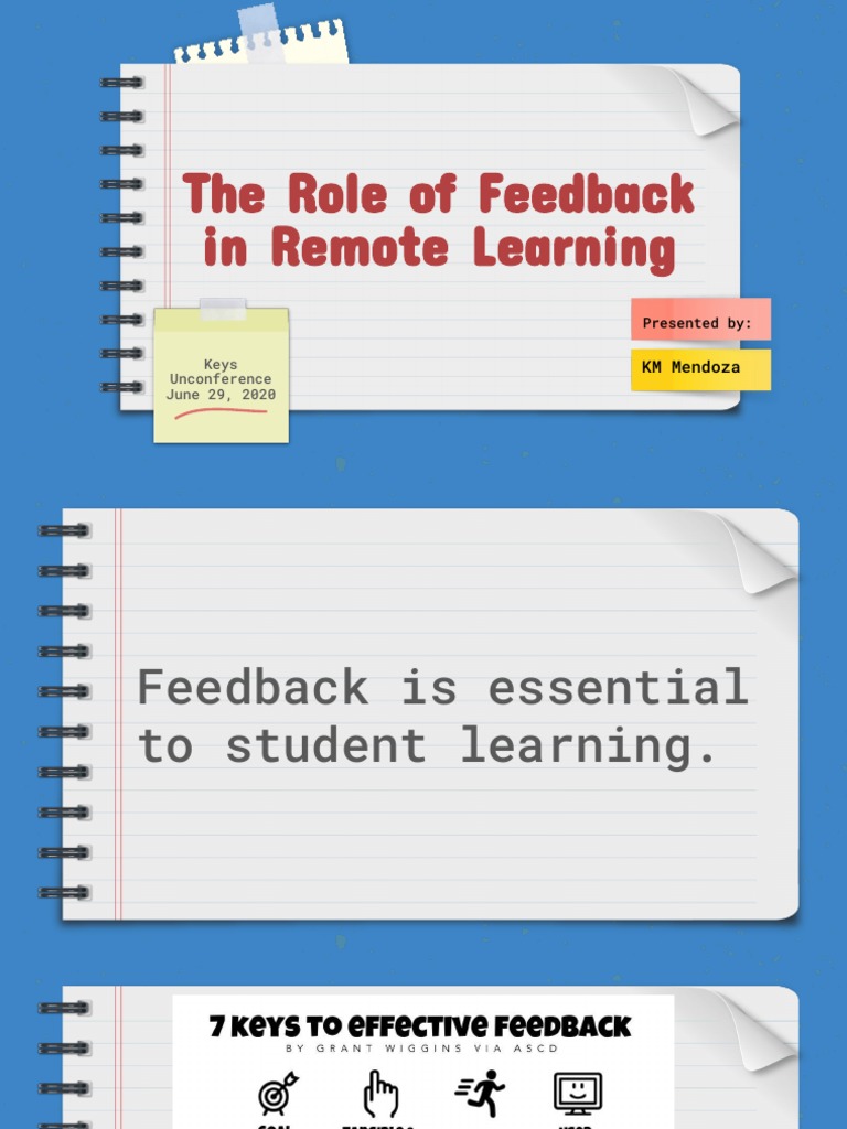 Role of Feedback in Remote Learning | PDF | Learning | Teachers