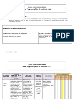 Taller Programa y Plan de Auditoría - AA2: Curso Auditoria Interna