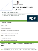Definition of Life and Diversity of Life