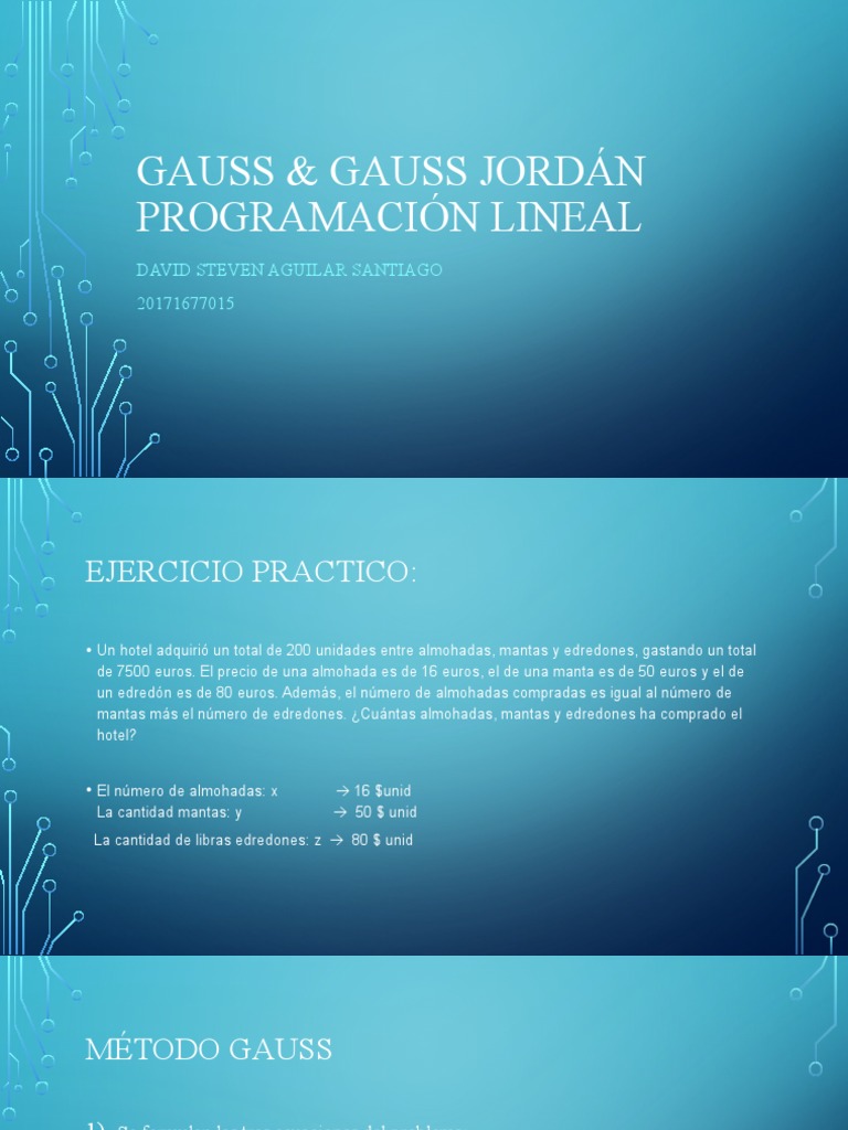 Resolución de Sistema con Gauss y Gauss-Jordán | PDF | Métodos y ...