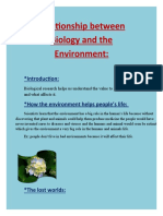 Relationship Between Biology and The Environment