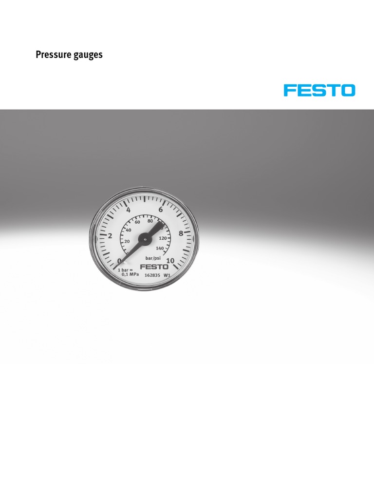 Festo Pressure Gauge 016 Bar Accuracy Discounted www