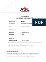 Assignment September 2020 Semester: Subject Code MKM602 Subject Title Marketing Management Level Master'S Degree