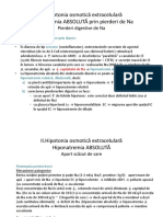 II - Hipotonia Osmotică Extracelulară Hiponatremia ABSOLUTĂ Prin Pierderi de Na