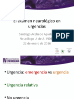 Examen Neurológico en Urgencias. Por Santiago Acebedo