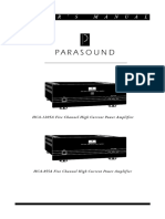 Parasound HCA-855 Amplifier Owner's Manual