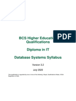BCS Higher Education Qualifications Diploma in IT Database Systems Syllabus