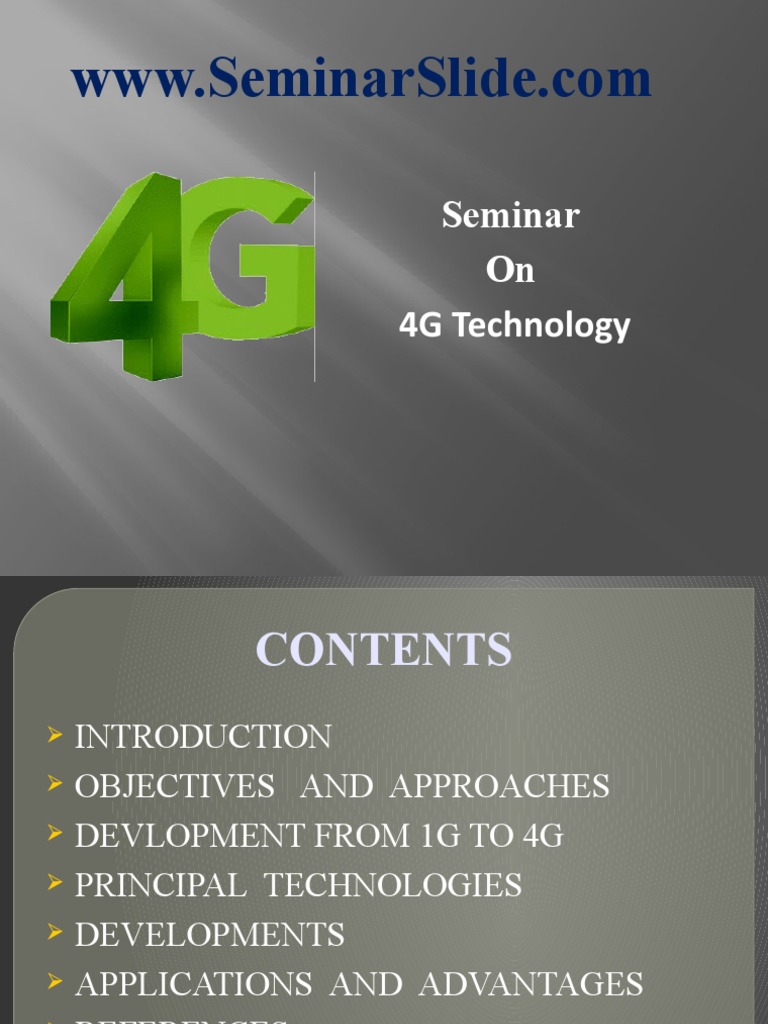 4G Technology Seminar Overview | PDF | 4 G | 3 G