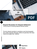 Settlement of Dispute