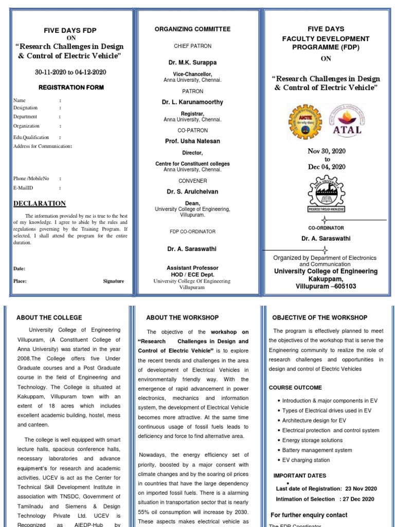 Electric Vehicle Research FDP Registration | PDF | Electric Vehicle ...