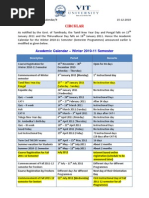 Academic Calendar - Winter 2010-11 Semester (Modified On 15th Dec. 2010)