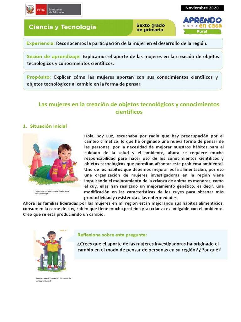 Ficha 4 Sesion 2 Exp 2 Ciencia y Tecnologia Sexto Grado Noviembre 2020 ...