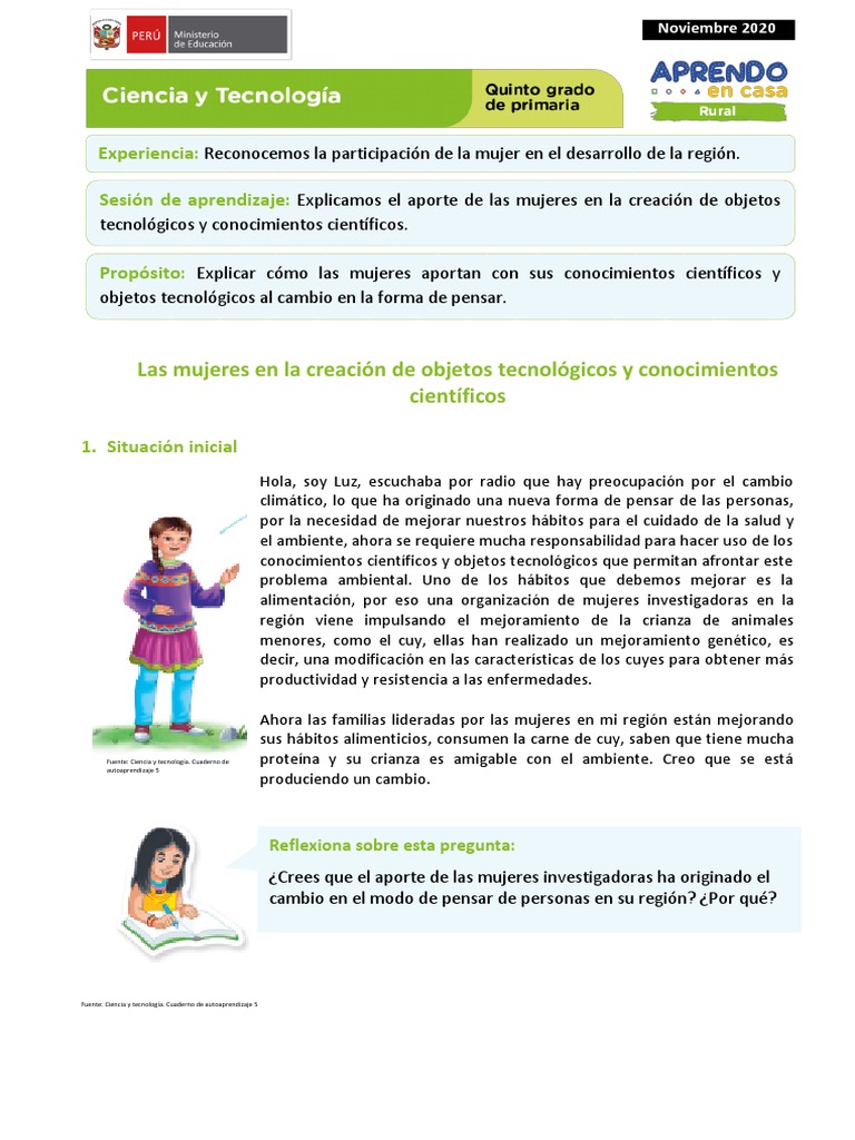 Ficha 4 Sesion 2 Exp 2 Ciencia y Tecnologia Quinto Grado Noviembre 2020 ...