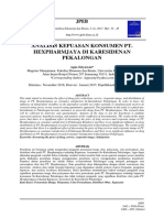 Analisis Kepuasan Konsumen Pt. Hexpharmjaya Di Karesidenan Pekalongan