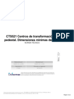CTS521 Centros de Transformación de Pedestal. Dimensiones Mínimas Del Local Con Equipos Tipo Pedestal PDF