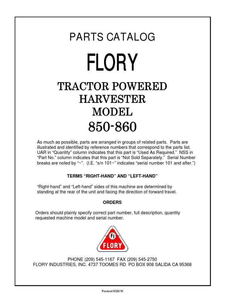 Flory: Parts Catalog | PDF | Tractor | Machines