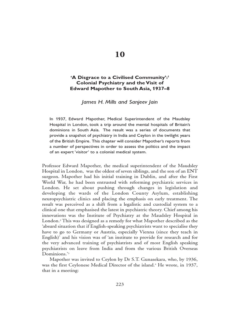 Jain, A Disgrace PDF | PDF | Psychiatry | Psychiatric Hospital