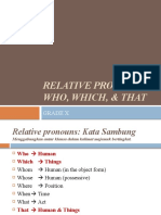 Grade X - Relative Pronouns