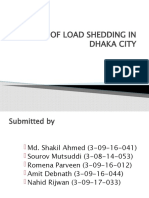 Impact of Load Shedding in Dhaka City