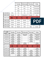 HORARIO de Clases Del 11vo