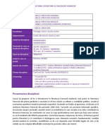 Fisa Disciplinei Literatura - Franceza - III - 1