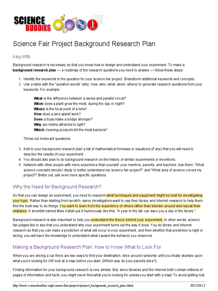 background research plan