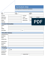 Curriculum vitae Form