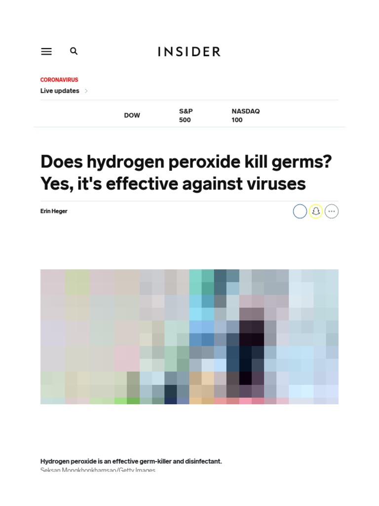 Does Hydrogen Peroxide Kill Germs? Yes, It's Effective Against Viruses