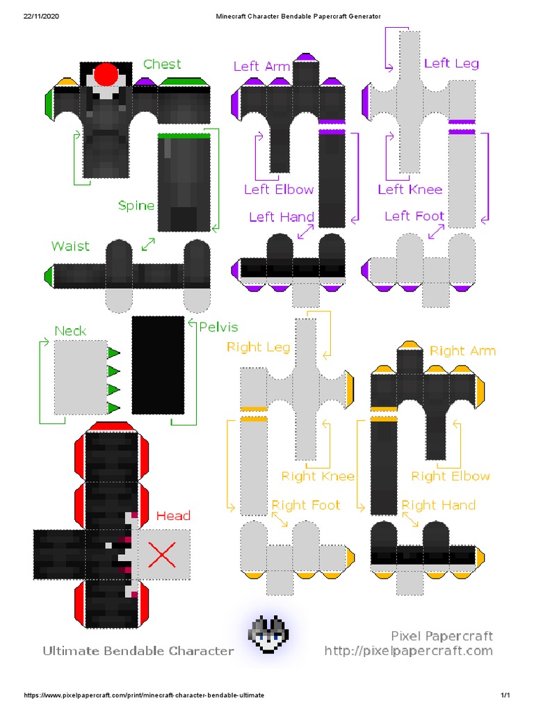 Minecraft Character Bendable Papercraft Generator PDF