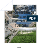 Evaluación de La Gestión de Los Recursos Hídricos de Las Cuencas