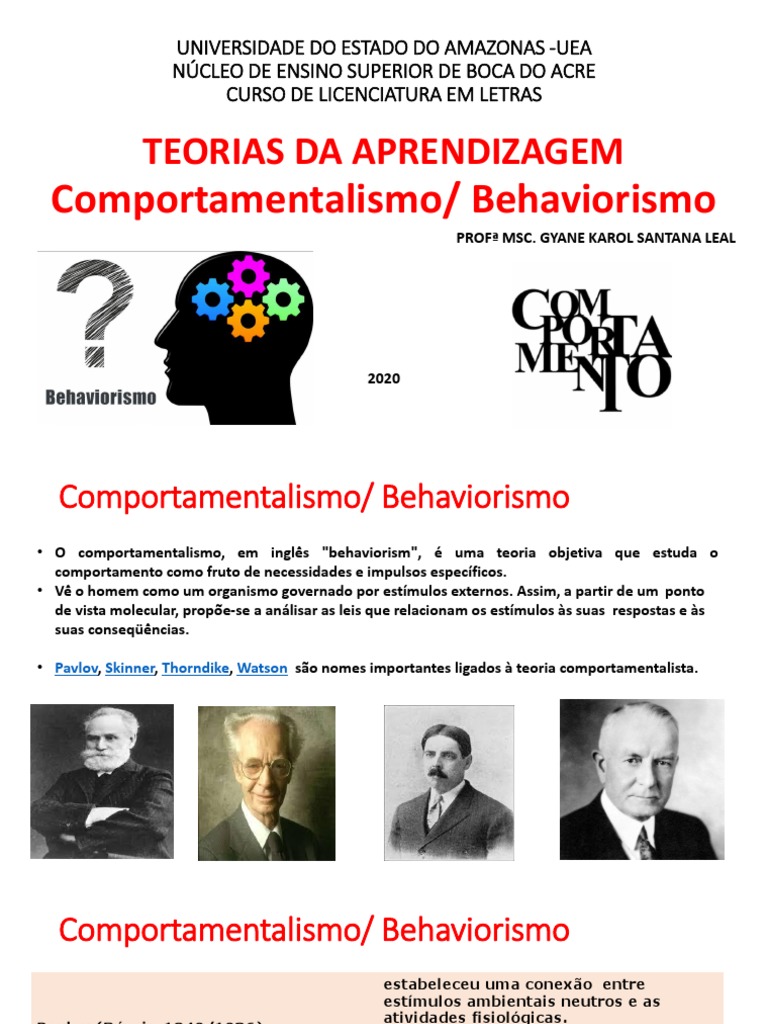 Teorias Comportamentalistas da Aprendizagem | PDF | Behaviorismo ...