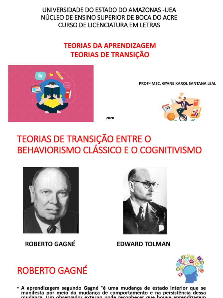 Teorias da Aprendizagem: Gagné e Tolman | PDF | Behaviorismo | Aprendizado