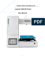 Geeetech E180 3D Printer User Manual: Shenzhen Getech Technology Co.,Ltd