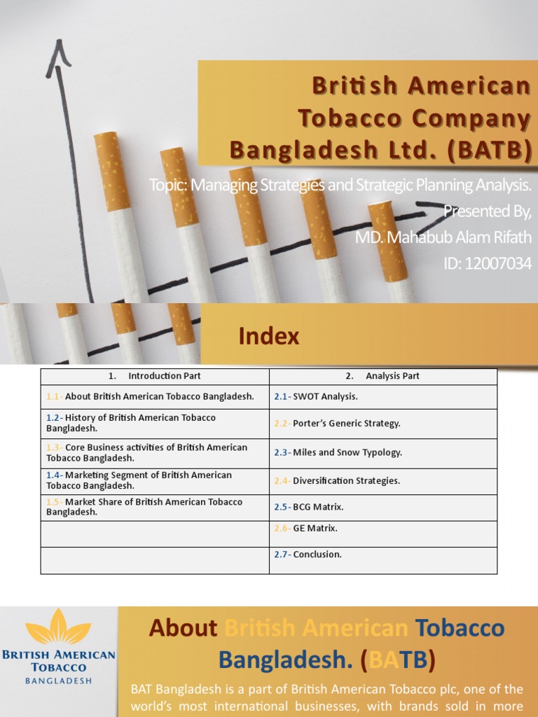 british american tobacco bd BAT Bangladesh: Strategic Analysis Overview | PDF | Strategic Management