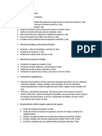 Creación empresa diagrama Gantt  caracteres