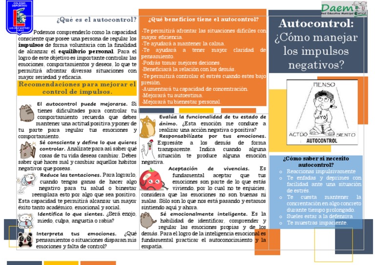 Qué Es El Autocontrol | PDF | Las emociones | Estrés (biología)