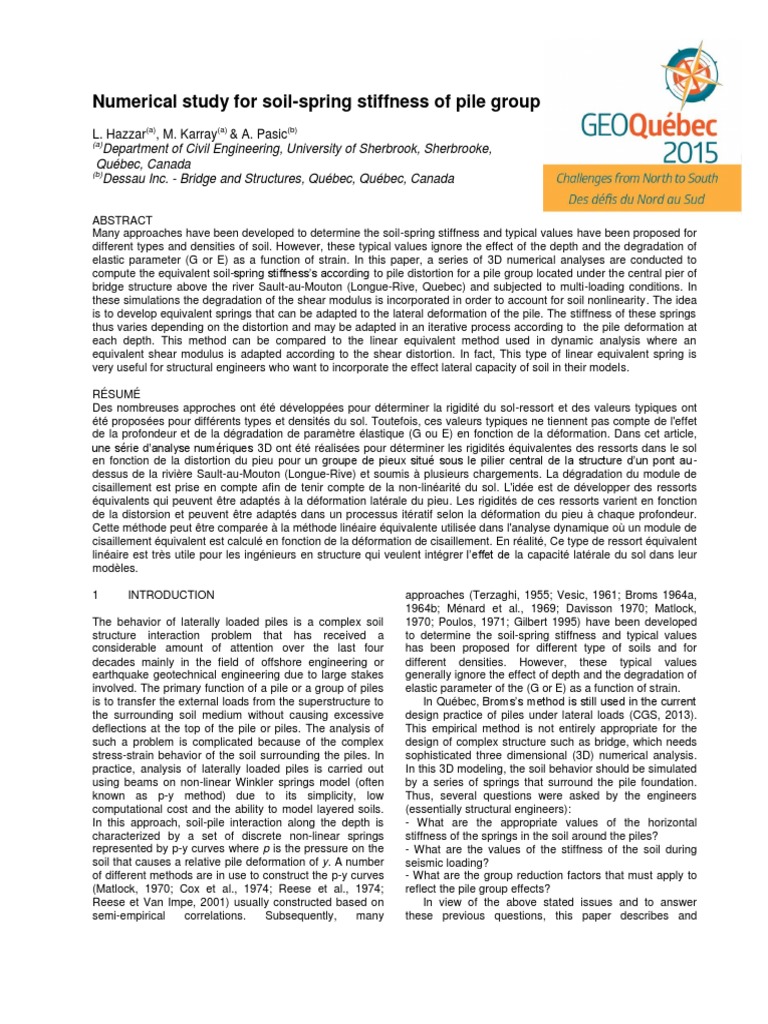 Soil-Spring Stiffness in Pile Groups | PDF | Classical Mechanics ...