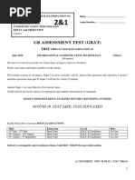 GB Assessment Test (Gbat) : #Covid-19. Stay Safe, Stay Educated