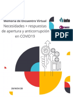 Memoria - Encuentro Virtual: Necesidades + Respuestas de Apertura y Anticorrupción en COVID19