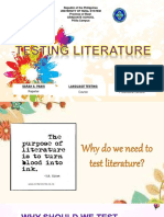 Sarah A. Panis Language Testing Dr. Rommel R. Castro: Reporter Course Professorial Lecturer