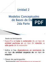 Unidad 2 Modelos conceptuales de bases de datos 2da Parte