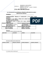 Guia de Problemas 5° Matemáticas