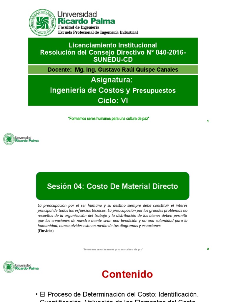 Sesión 03 Determinacion de Costos de Materiales Directo | PDF ...